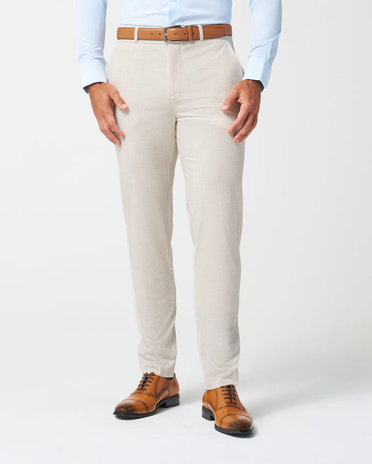 State & Liberty - Athletic Fit Stretch Suit Pants - Lightweight Heathered Bamboo