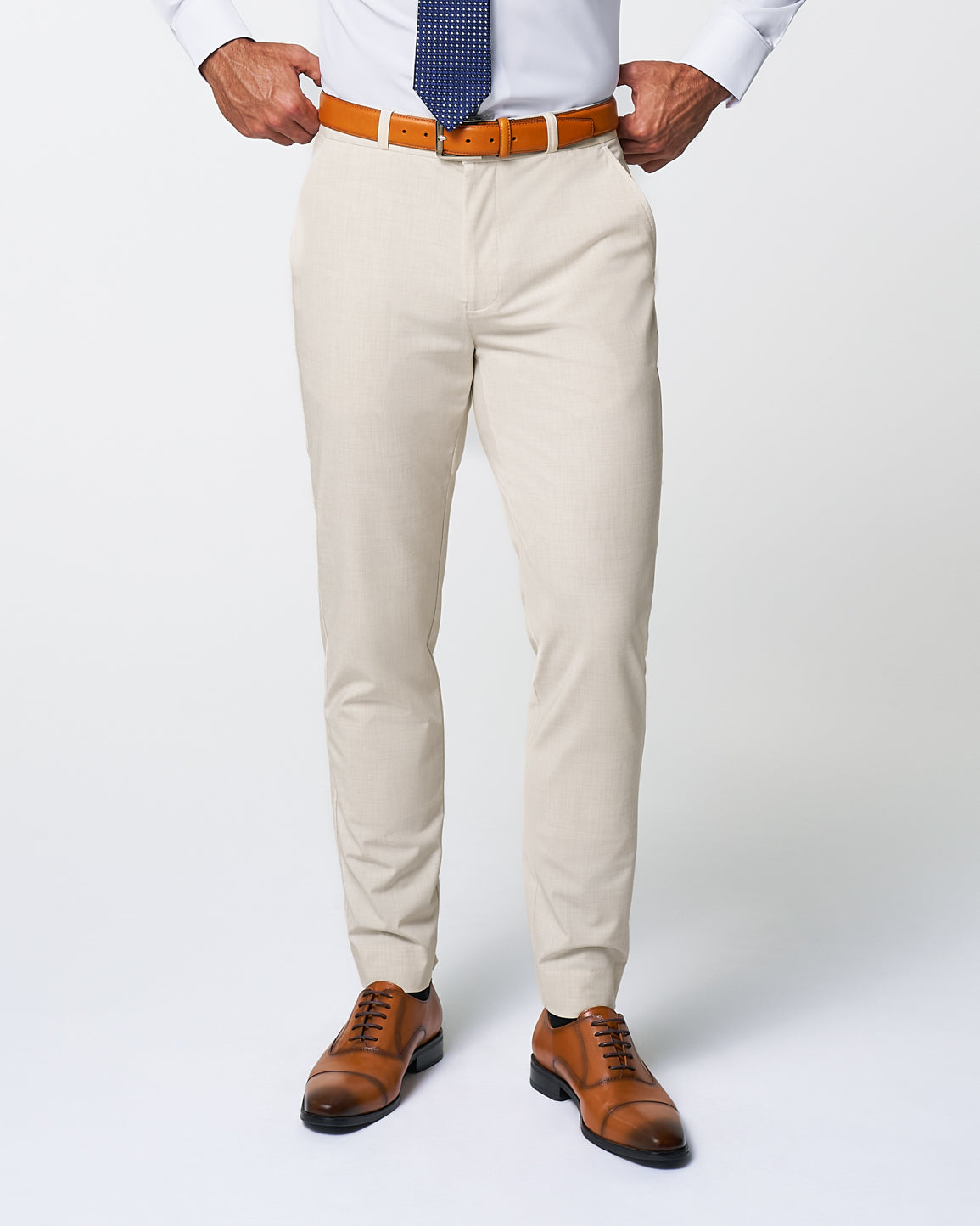 State & Liberty - Athletic Fit Stretch Suit Pants - Lightweight Heathered Bamboo