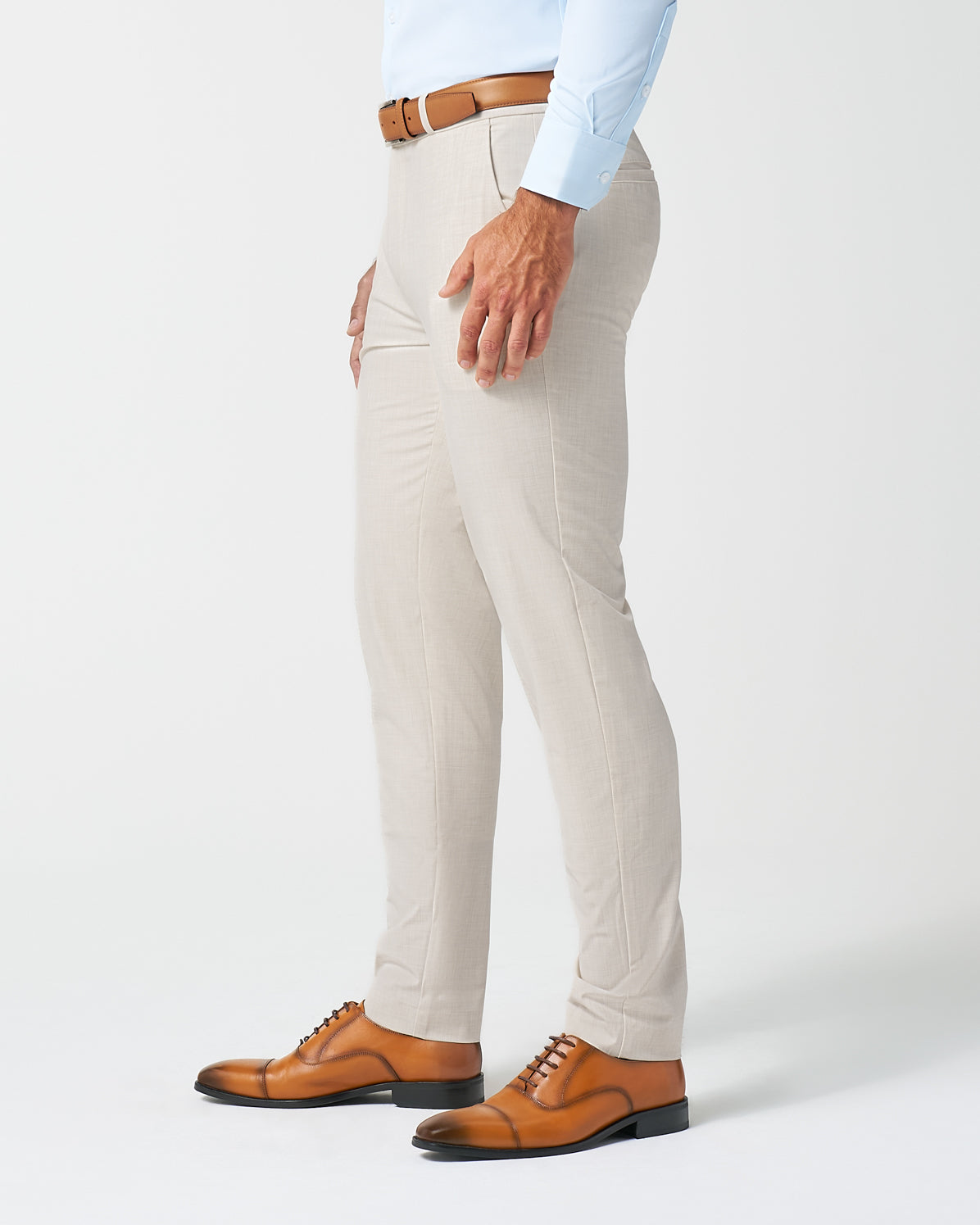 State & Liberty - Athletic Fit Stretch Suit Pants - Lightweight Heathered Bamboo