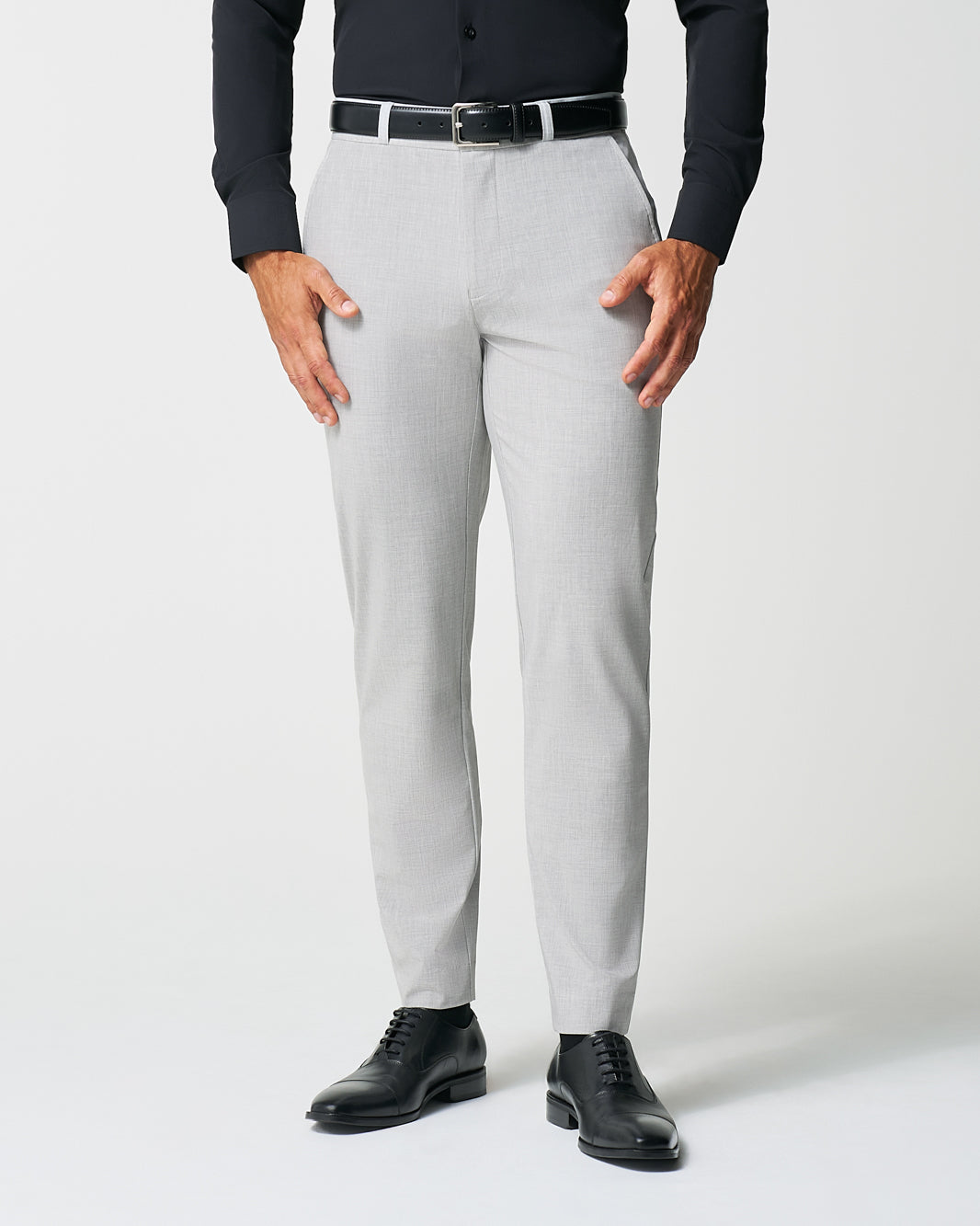 State & Liberty - Athletic Fit Suit Pants - Lightweight Heathered Light Grey