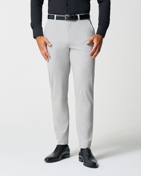 State & Liberty - Athletic Fit Suit Pants - Lightweight Heathered Light Grey