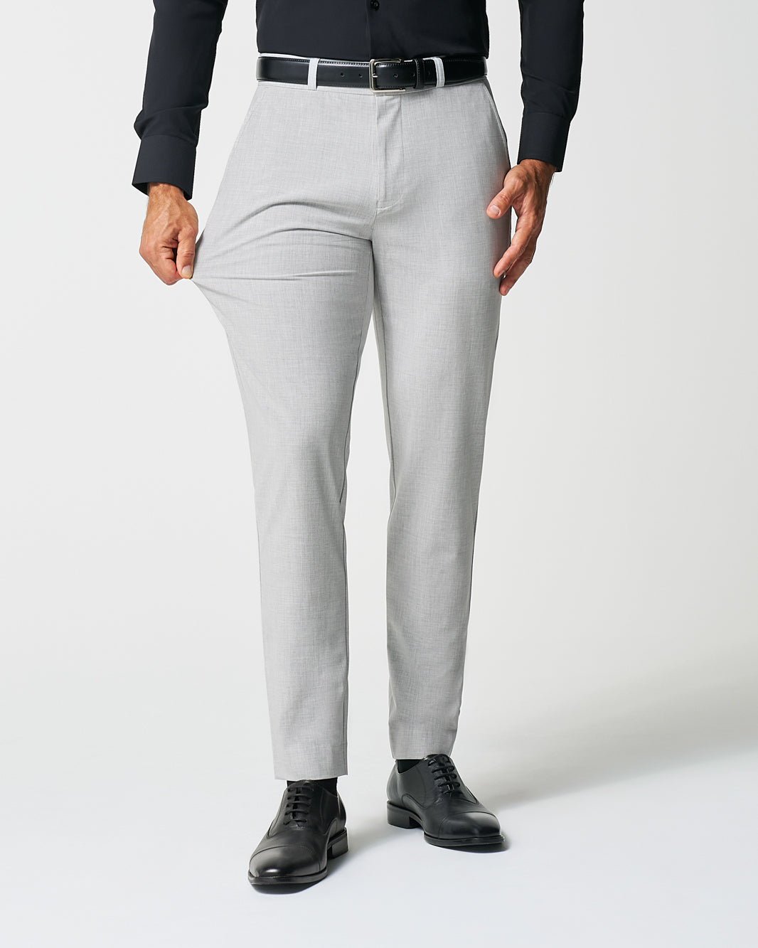 State & Liberty - Athletic Fit Suit Pants - Lightweight Heathered Light Grey
