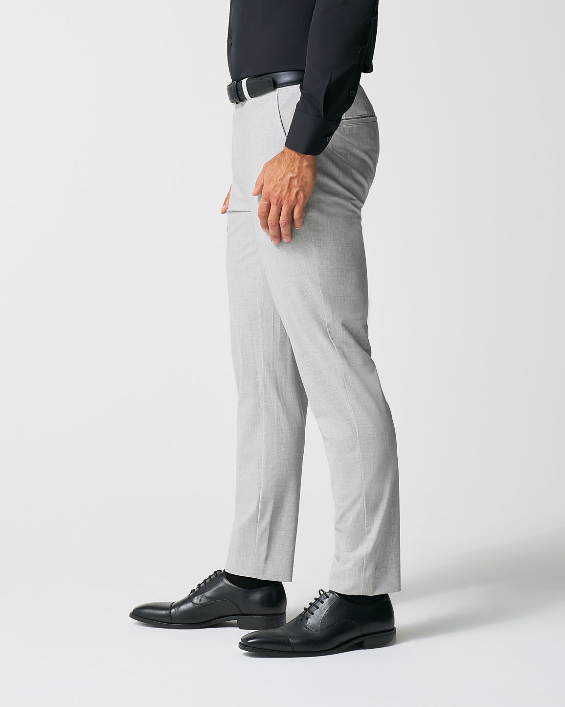 State & Liberty - Athletic Fit Suit Pants - Lightweight Heathered Light Grey