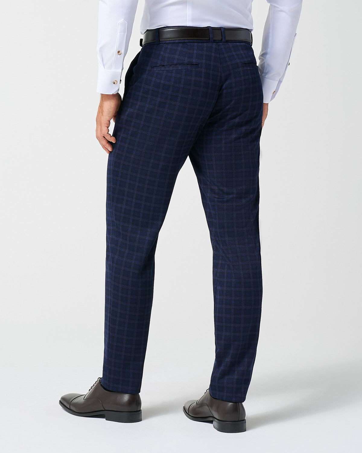 State & Liberty - Athletic Fit Stretch Wool Suit Pants - Blue Plaid