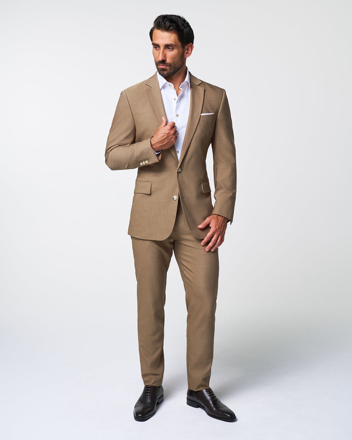 State & Liberty - Athletic Fit Stretch Suit Pants - Heathered Cappuccino