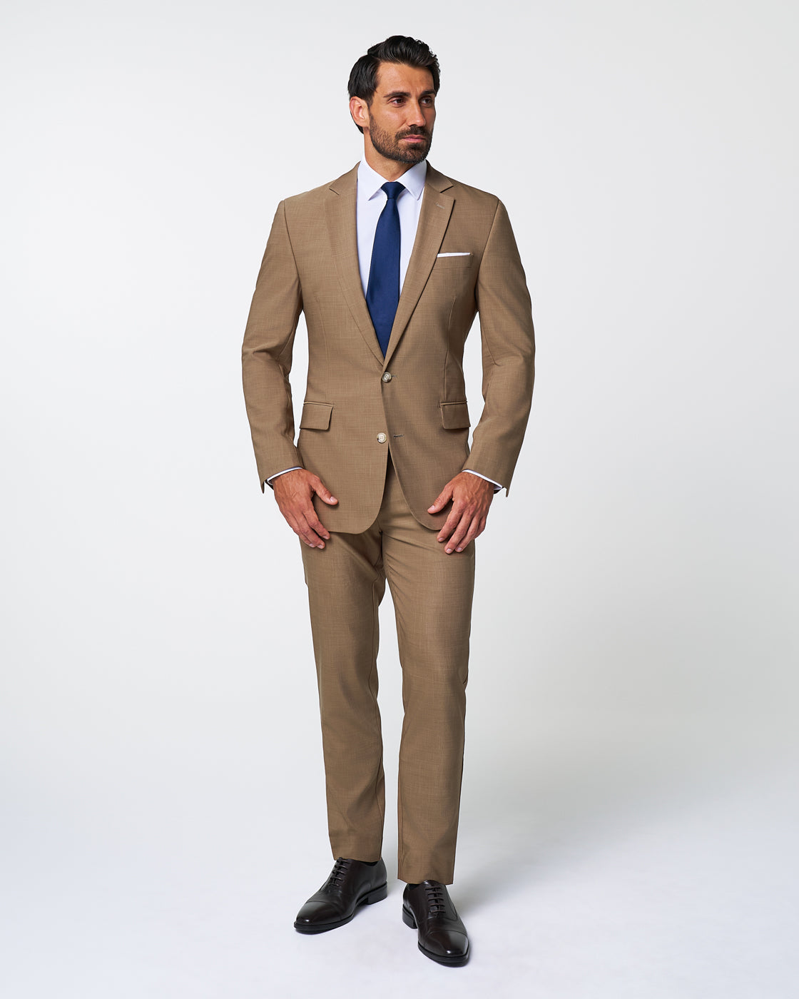 State & Liberty - Athletic Fit Stretch Suit Pants - Heathered Cappuccino