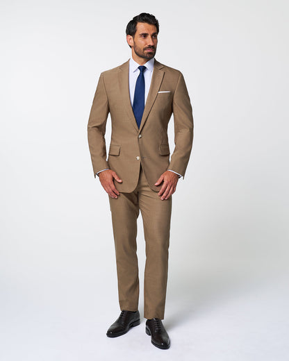 State & Liberty - Athletic Fit Stretch Suit Pants - Heathered Cappuccino