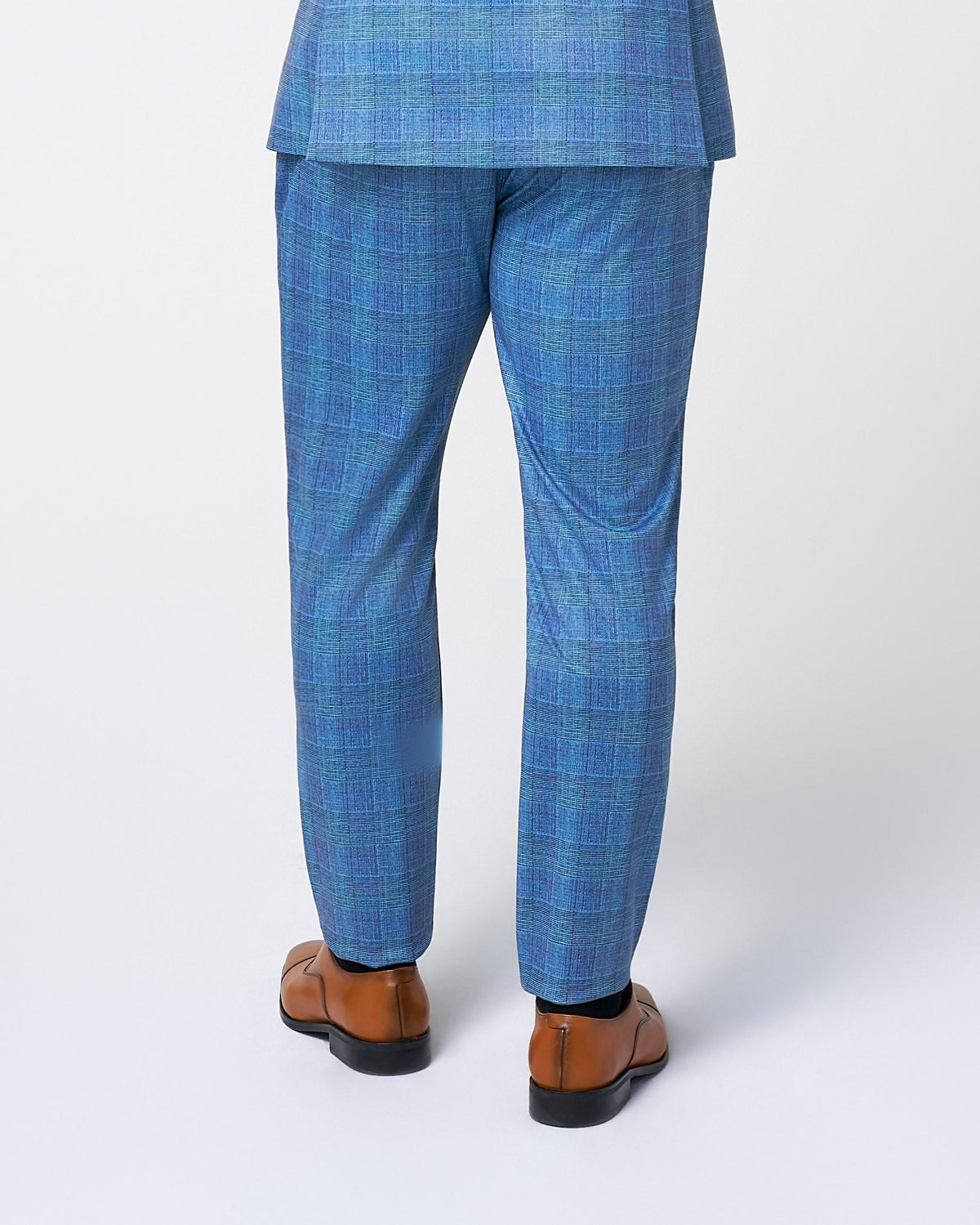 State & Liberty - Brushed Tech Suit Pant - Electric Blue Plaid