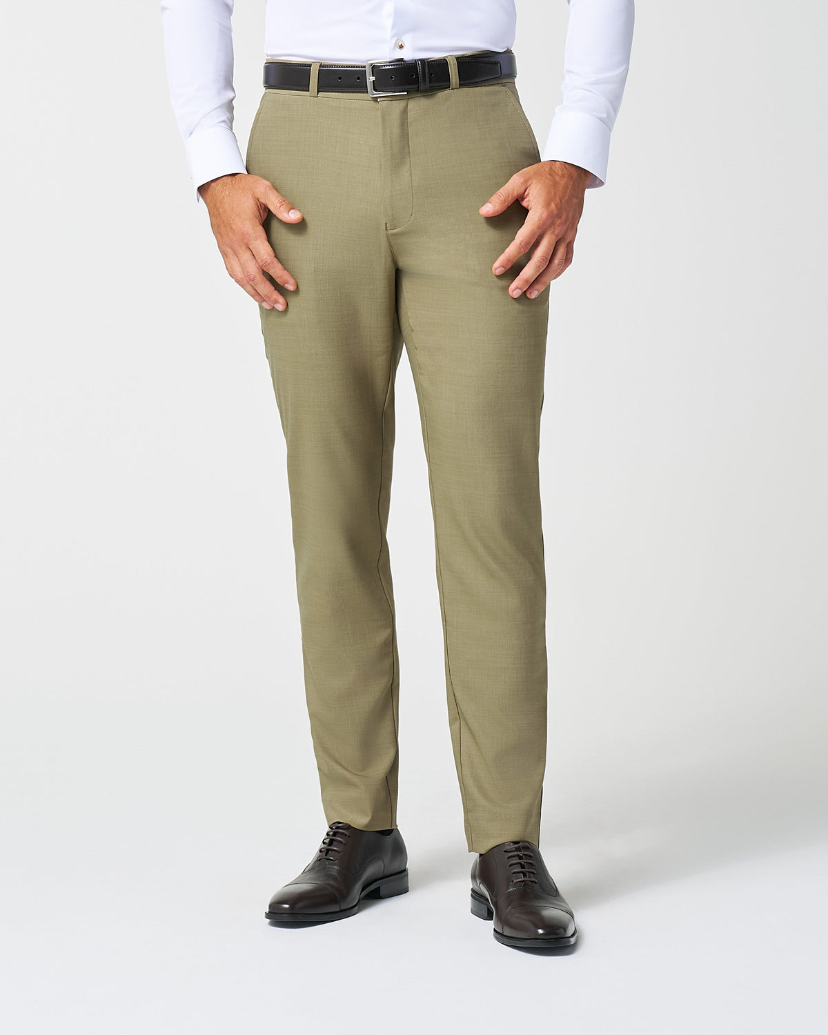State & Liberty - Athletic Fit Stretch Suit Pants - Heathered Olive