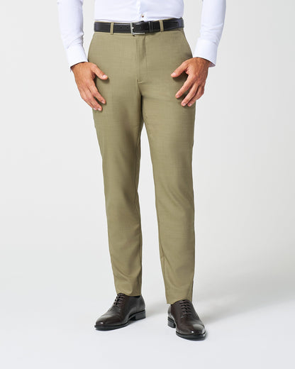 State & Liberty - Athletic Fit Stretch Suit Pants - Heathered Olive