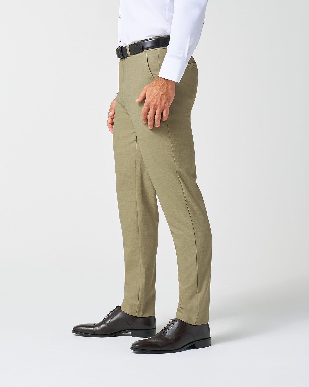 State & Liberty - Athletic Fit Stretch Suit Pants - Heathered Olive