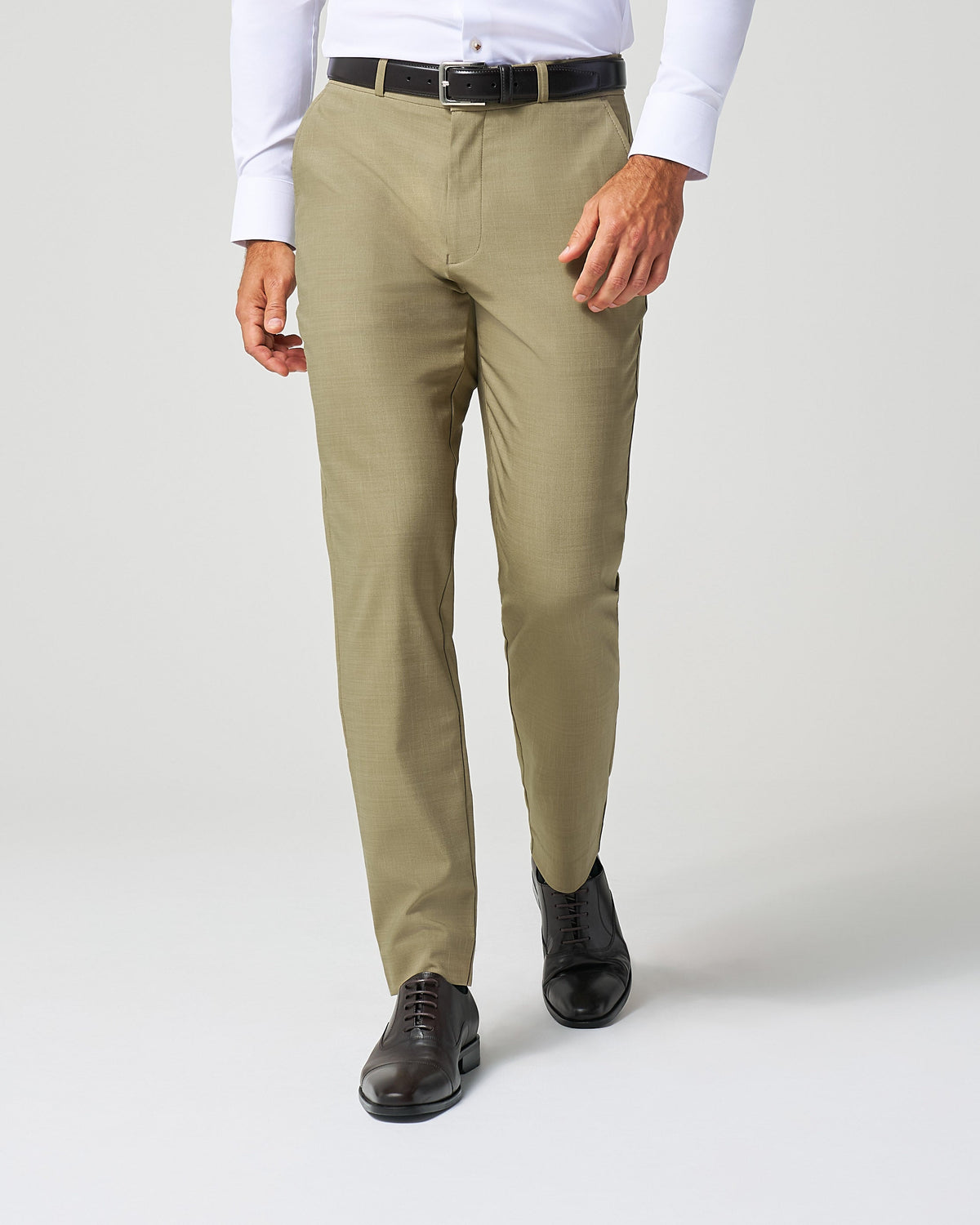 State & Liberty - Athletic Fit Stretch Suit Pants - Heathered Olive