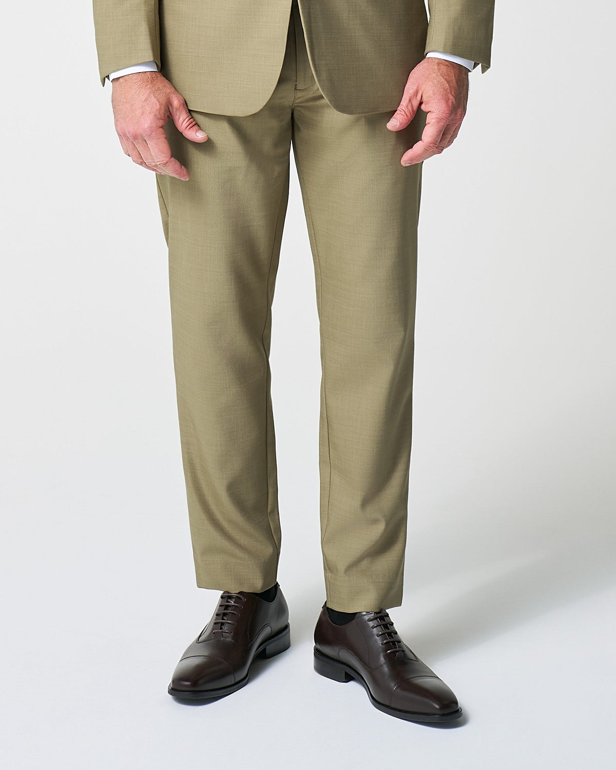 State & Liberty - Athletic Fit Stretch Suit Pants - Heathered Olive