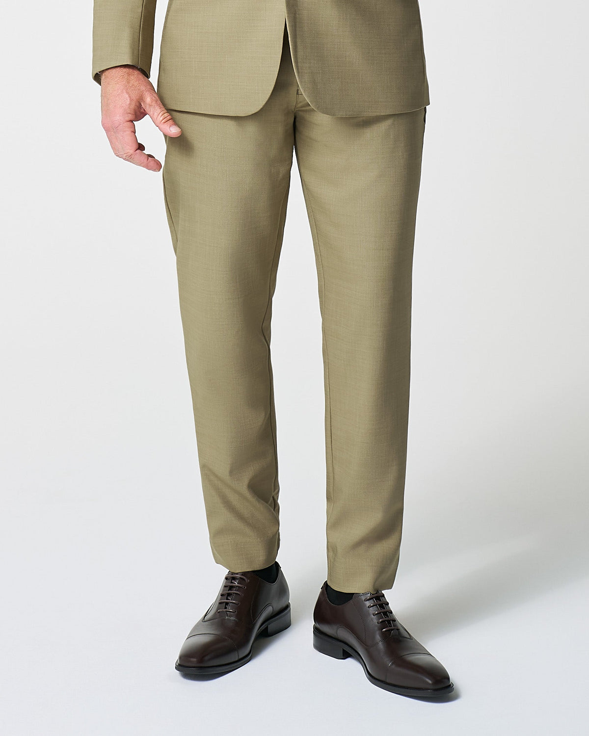 State & Liberty - Athletic Fit Stretch Suit Pants - Heathered Olive