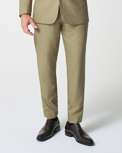 State & Liberty - Athletic Fit Stretch Suit Pants - Heathered Olive