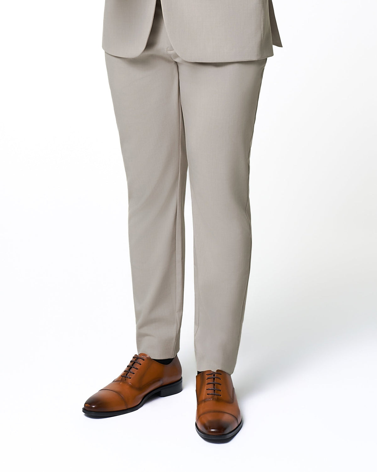 State & Liberty - Athletic Fit Stretch Suit Pants - Heathered Stone