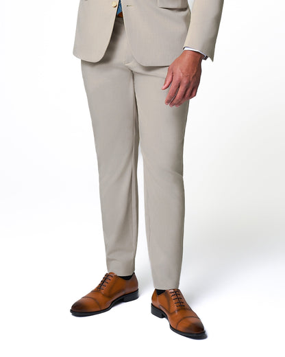 State & Liberty - Athletic Fit Stretch Suit Pants - Heathered Stone