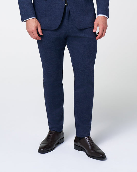 State & Liberty - Athletic Fit Stretch Wool Suit Pants - Navy Herringbone