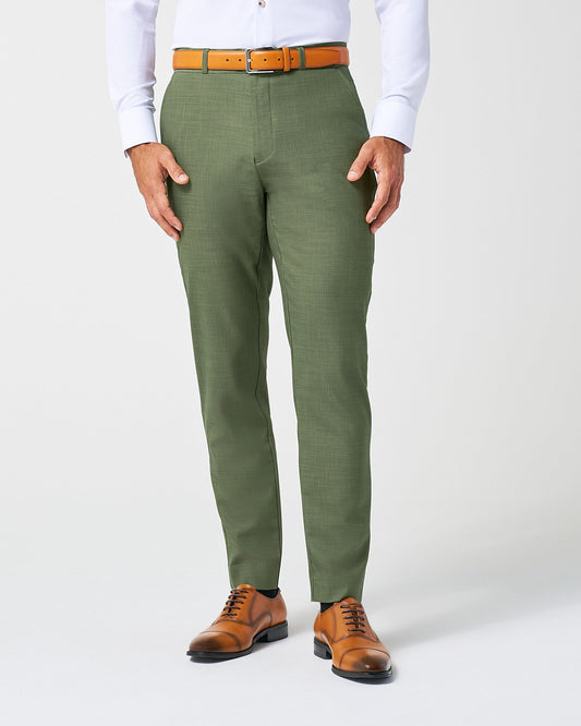 State & Liberty - Athletic Fit Stretch Pants - Heathered Forest Green