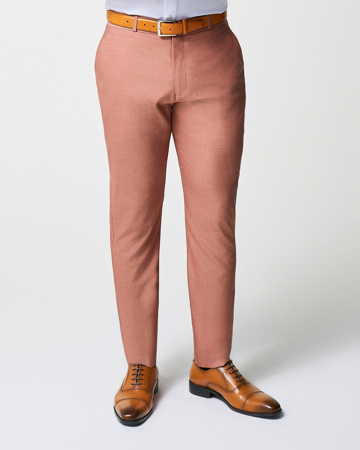 State & Liberty - Athletic Fit Stretch Suit Pants - Heathered Salmon