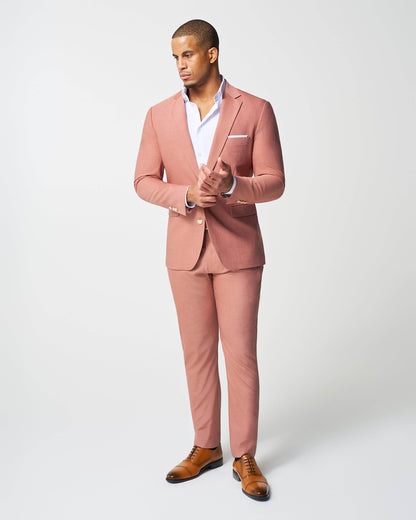 State & Liberty - Athletic Fit Stretch Suit Pants - Heathered Salmon
