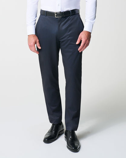 State & Liberty - Athletic Fit Stretch Suit Pants - Knit Blue Chalk Stripe