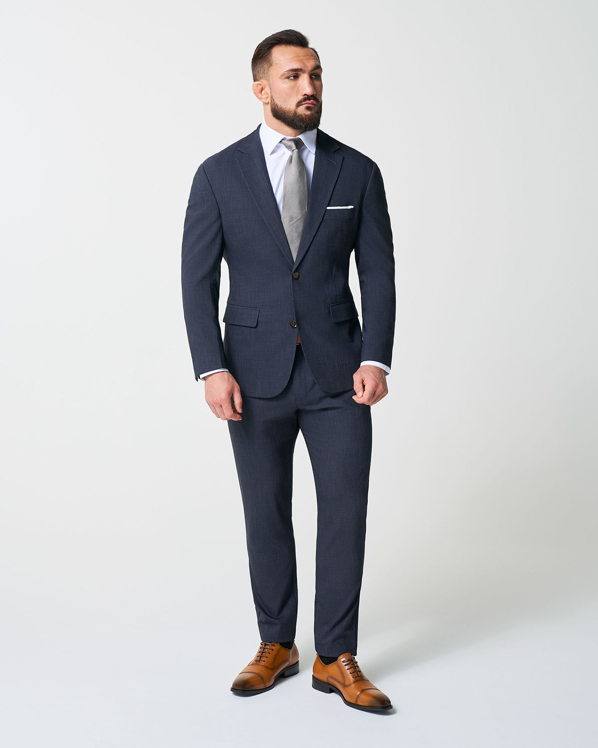 State & Liberty - Athletic Fit Stretch Suit Pants - Heathered Midnight Navy