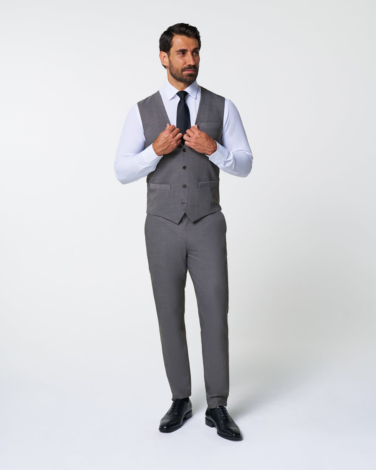 State & Liberty - Athletic Fit Stretch Suit Vest - Heathered Grey