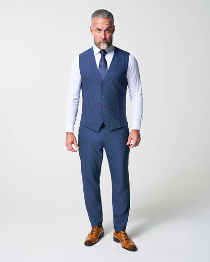 State & Liberty - Athletic Fit Stretch Suit Vest - Heathered Navy