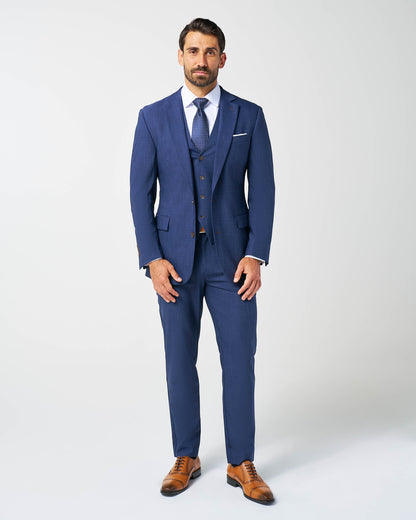 State & Liberty - Athletic Fit Stretch Suit Vest - Heathered Navy