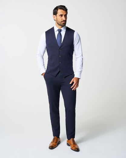 State & Liberty - Athletic Fit Stretch Suit Vest - Navy