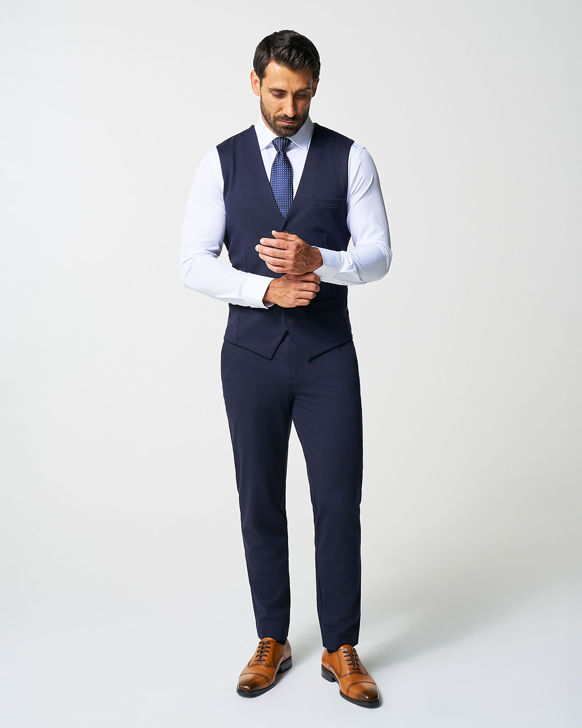 State & Liberty - Athletic Fit Stretch Suit Vest - Navy
