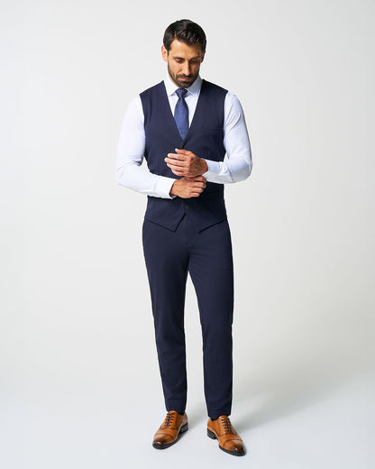 State & Liberty - Athletic Fit Stretch Suit Vest - Navy