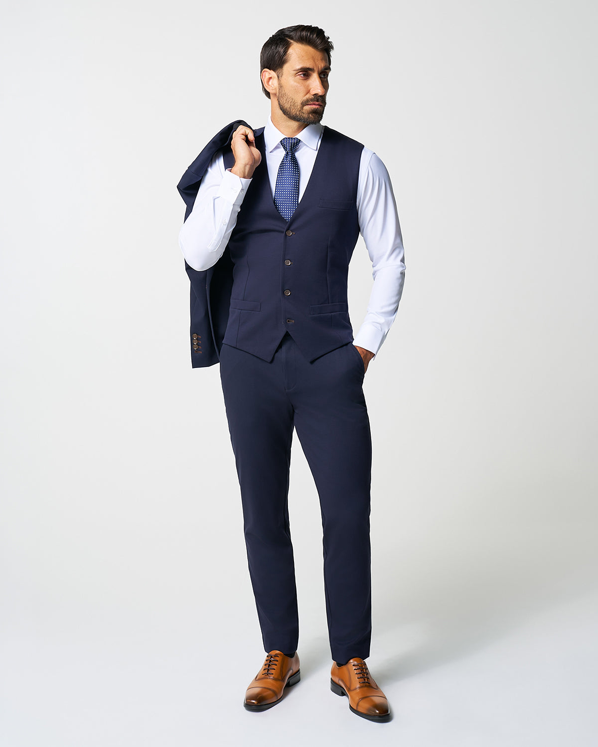 State & Liberty - Athletic Fit Stretch Suit Vest - Navy