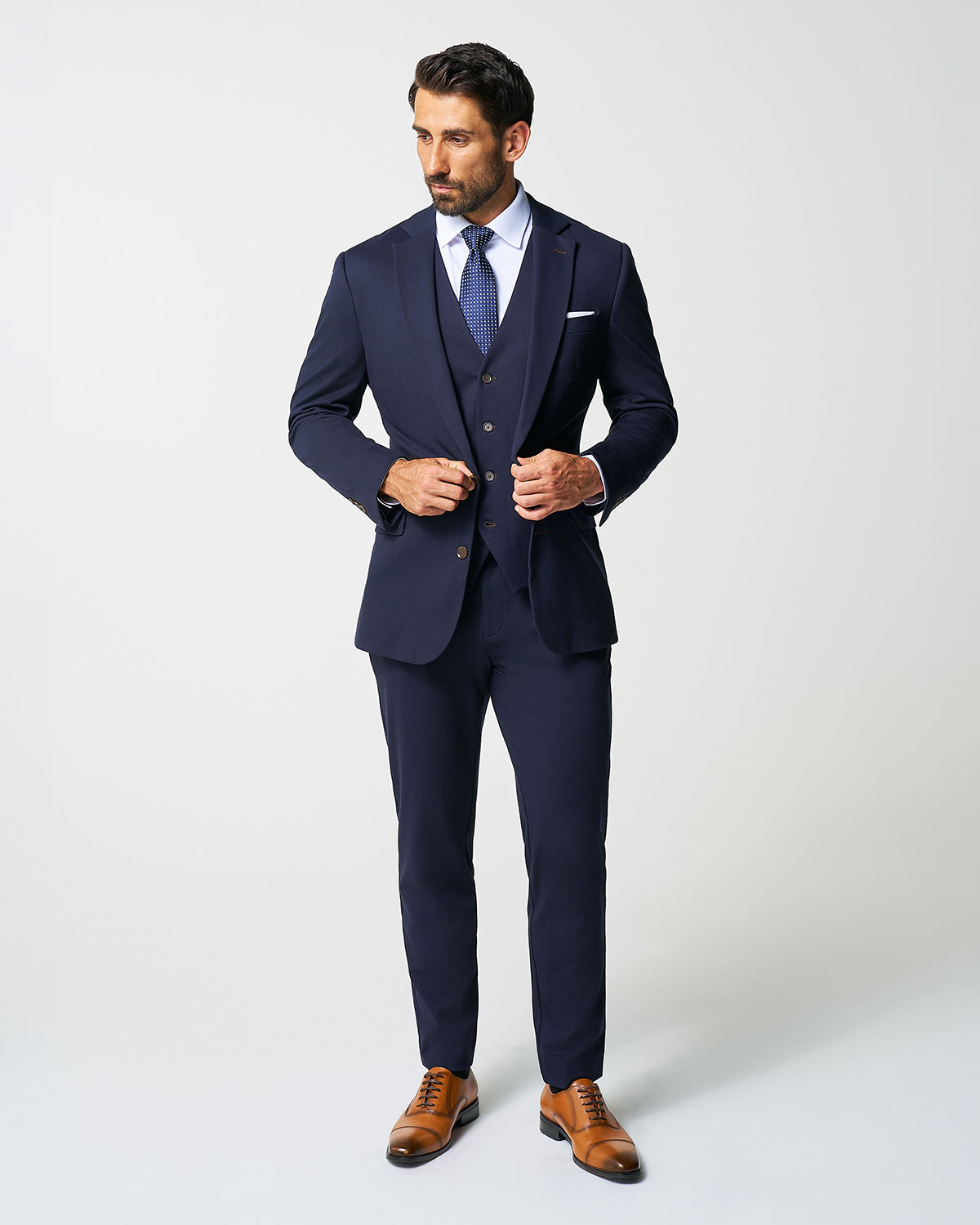 State & Liberty - Athletic Fit Stretch Suit Vest - Navy