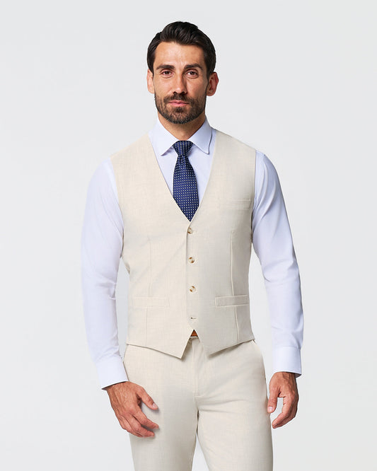 State & Liberty - Athletic Fit Stretch Suit Vest - Lightweight Heathered Bamboo