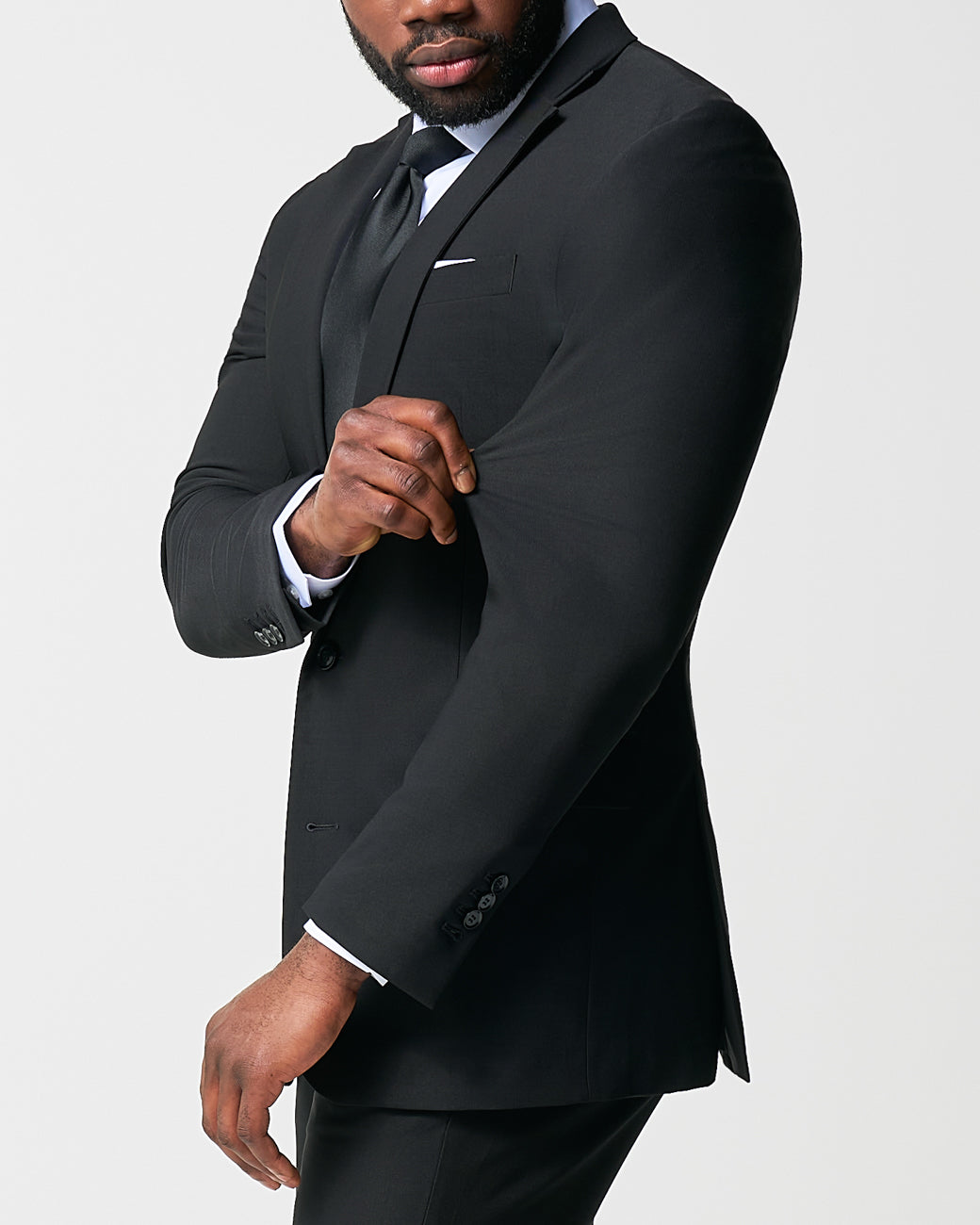 State & Liberty - Athletic Fit Stretch Blazer - Heathered Black