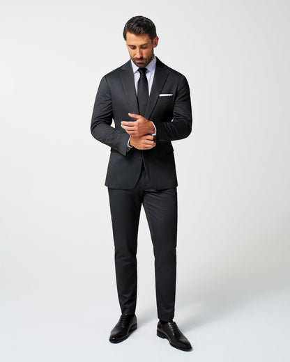 State & Liberty - Athletic Fit Stretch Blazer - Charcoal Microcheck