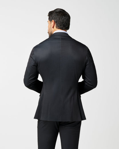 State & Liberty - Athletic Fit Stretch Blazer - Charcoal Microcheck