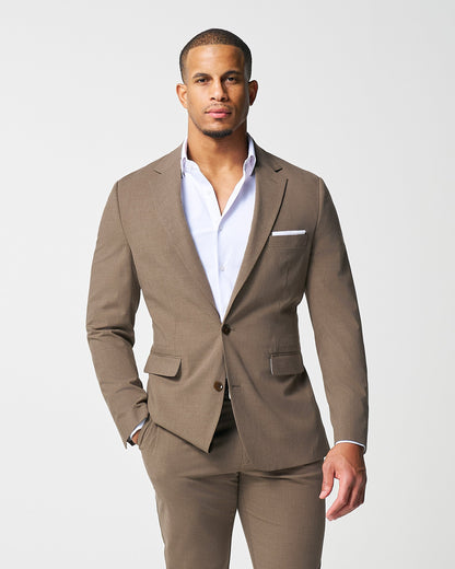 State & Liberty - Athletic Fit Stretch Blazer - Lightweight Heathered Latte