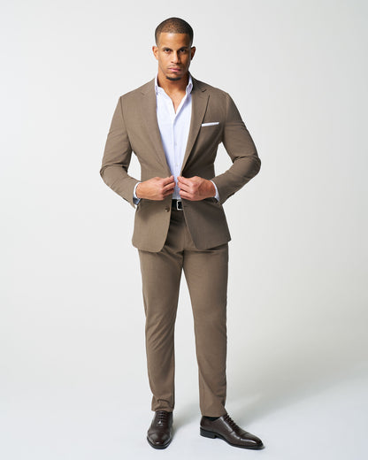 State & Liberty - Athletic Fit Stretch Blazer - Lightweight Heathered Latte