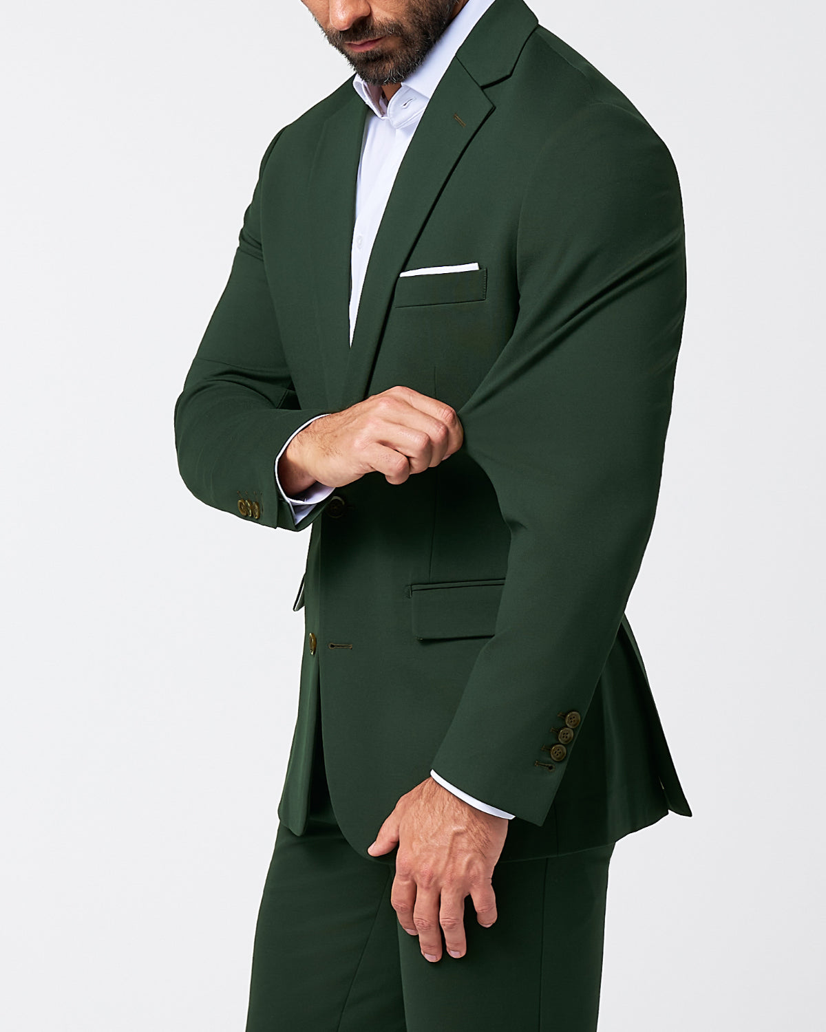State & Liberty - Athletic Fit Stretch Blazer - Solid Hunter Green