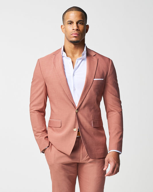 State & Liberty - Athletic Fit Stretch Blazer - Heathered Salmon