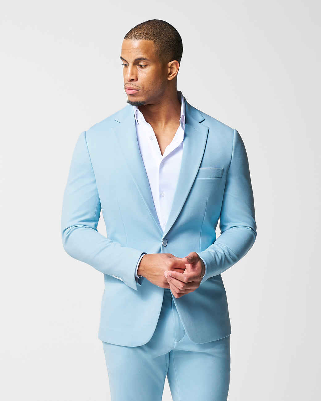 State & Liberty - Athletic Fit Stretch Blazer - Solid Cool Blue