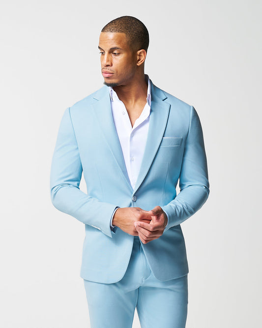 State & Liberty - Athletic Fit Stretch Blazer - Solid Cool Blue