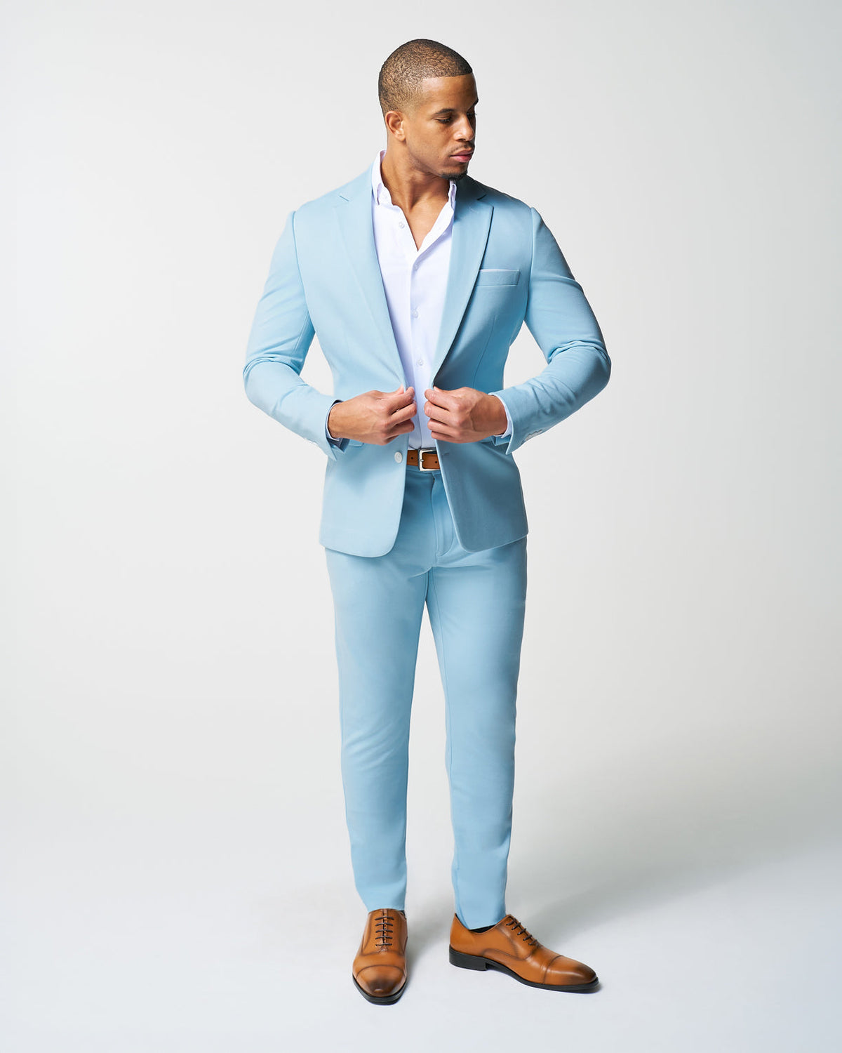 State & Liberty - Athletic Fit Stretch Blazer - Solid Cool Blue