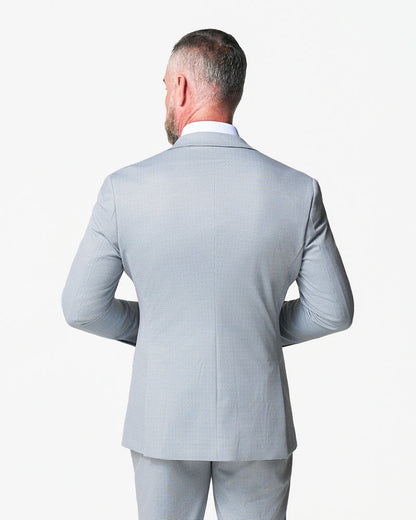 State & Liberty - Athletic Fit Stretch Blazer - Grey Houndstooth Microcheck