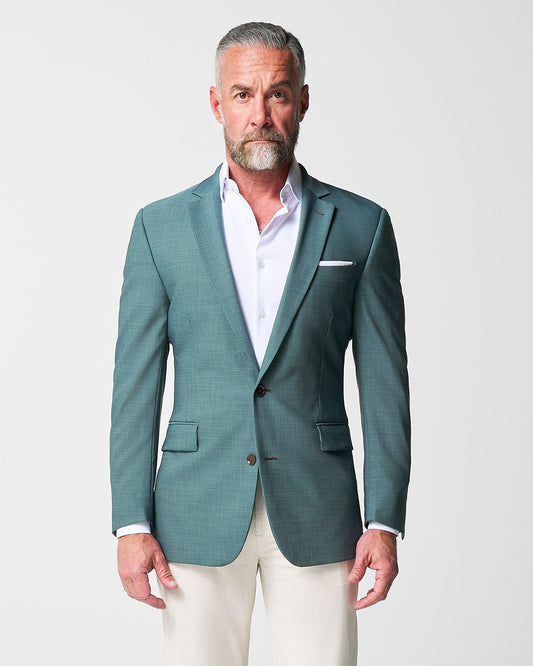 State & Liberty - Athletic Fit Stretch Blazer - Heathered Sea Green