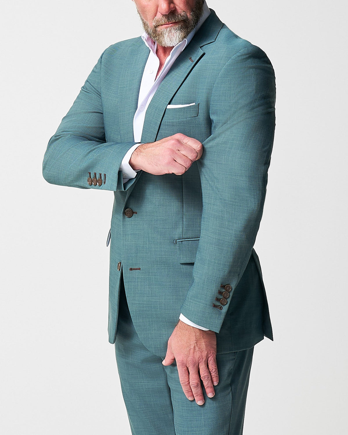 State & Liberty - Athletic Fit Stretch Blazer - Heathered Sea Green