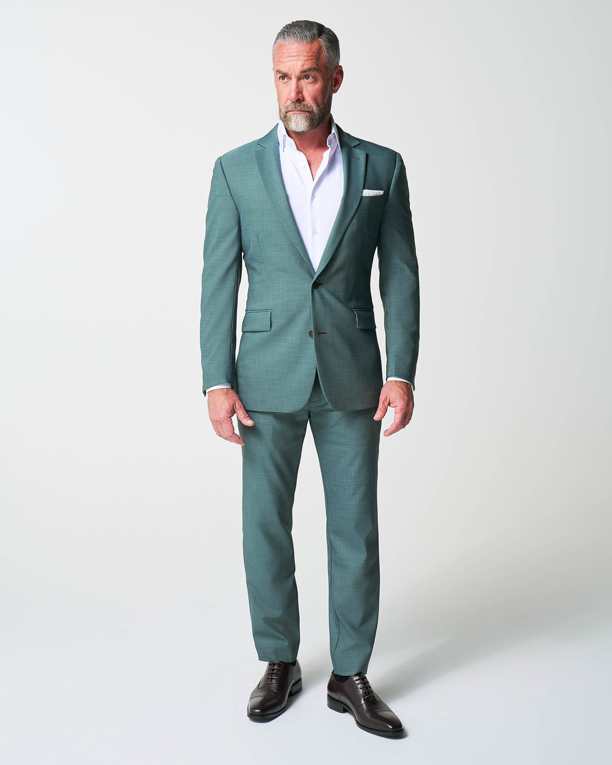 State & Liberty - Athletic Fit Stretch Blazer - Heathered Sea Green